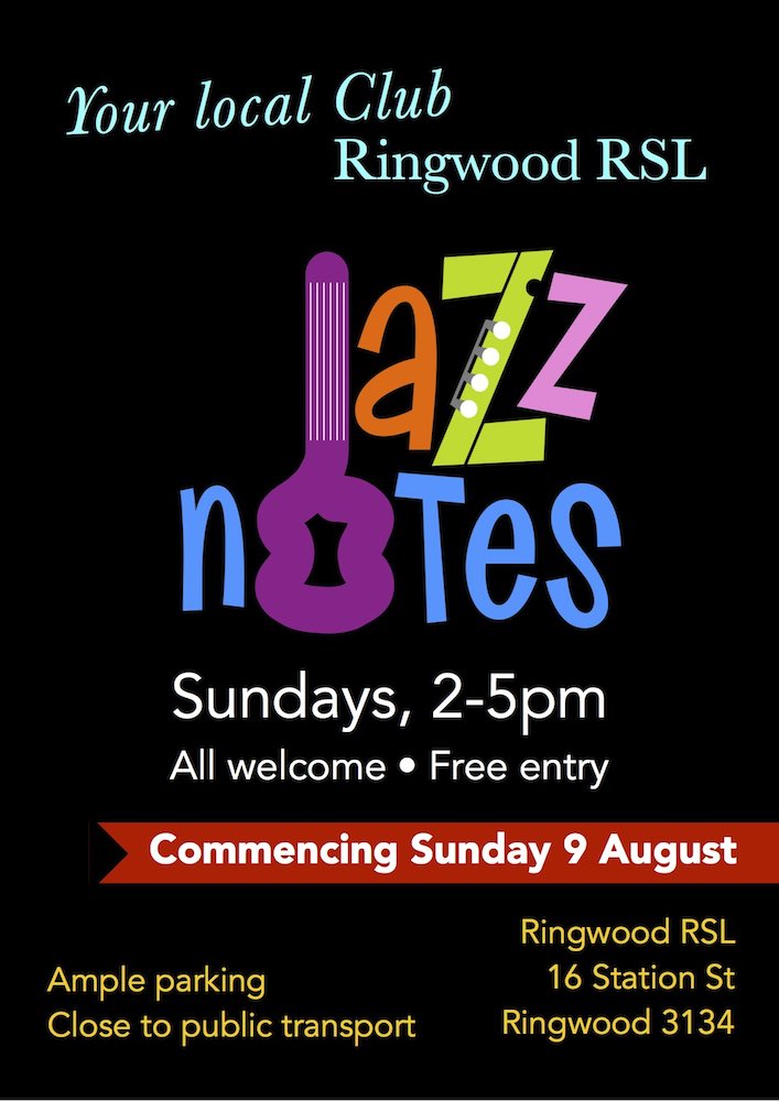 Sundays with Jazz Notes at the Ringwood RSL